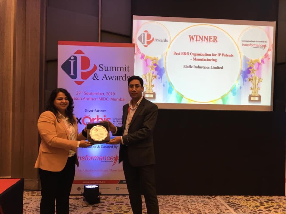 Best RnD organisation award for IP Patents during IP summit & Awards